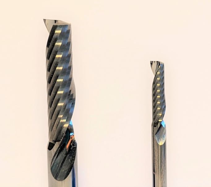 Acrylic CNC Router Endmill Bit Set 0-Flute - 1/8" & 1/4"