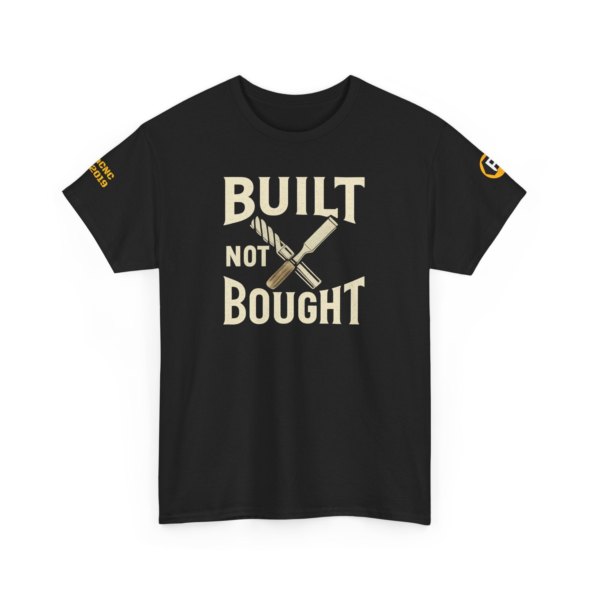 "Built Not Bought" Unisex Heavy Cotton Tee - Gift for DIY Enthusiasts, Work Shirt, Casual Wear, Summer Outfit, Motivational Tee