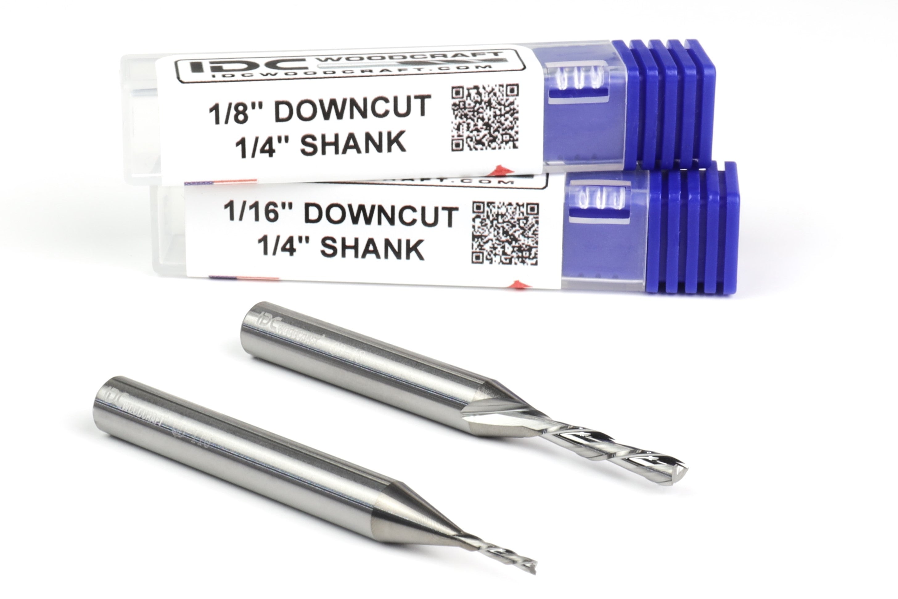 1/8 & 1/16 Down Cut Endmill Bits For CNC Routers, 1/4" Shank
