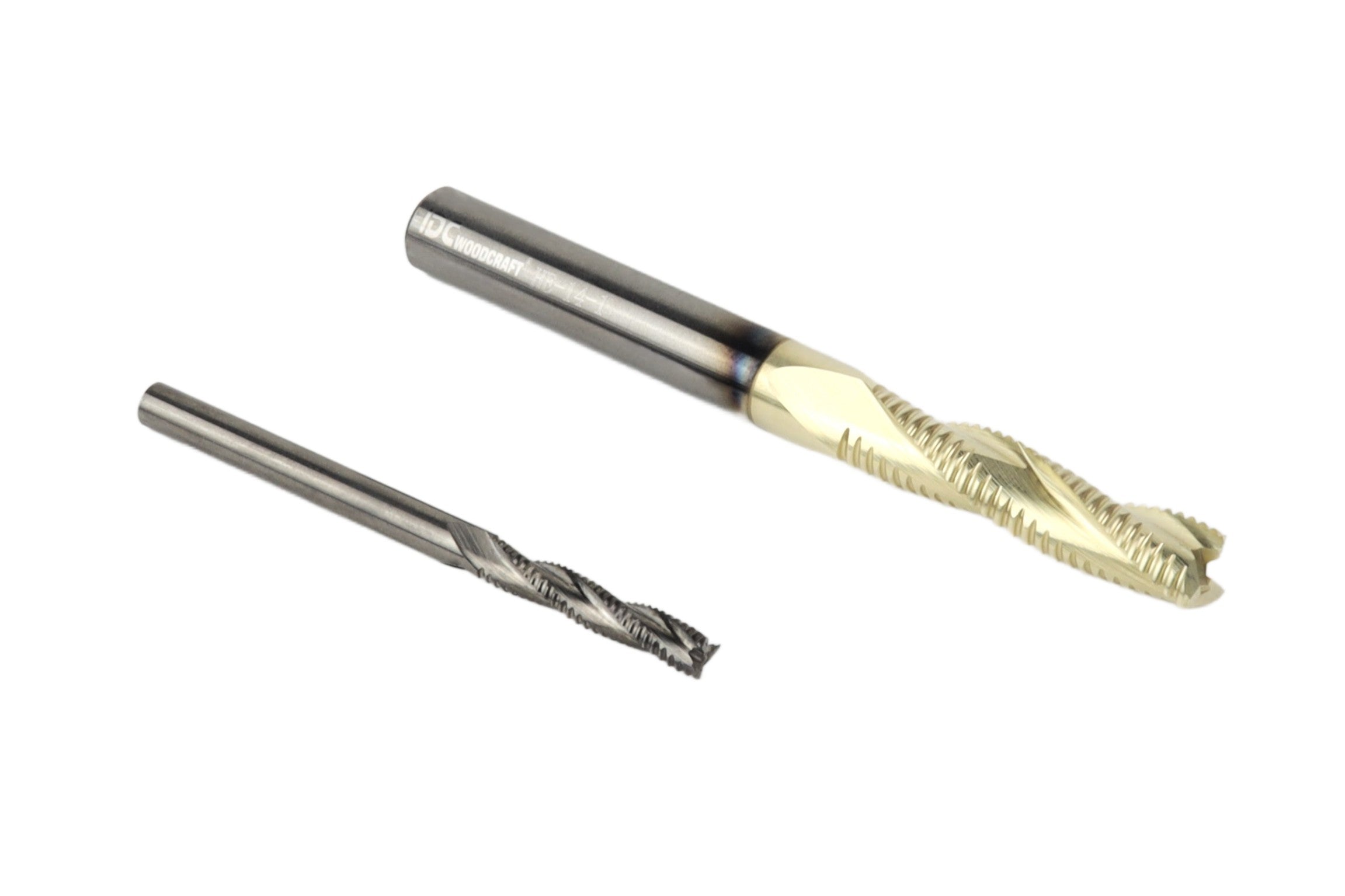 BEAST-BADGER Set, 2 High-Speed Roughing CNC Router Bits, 1/8 & 1/4 Shank