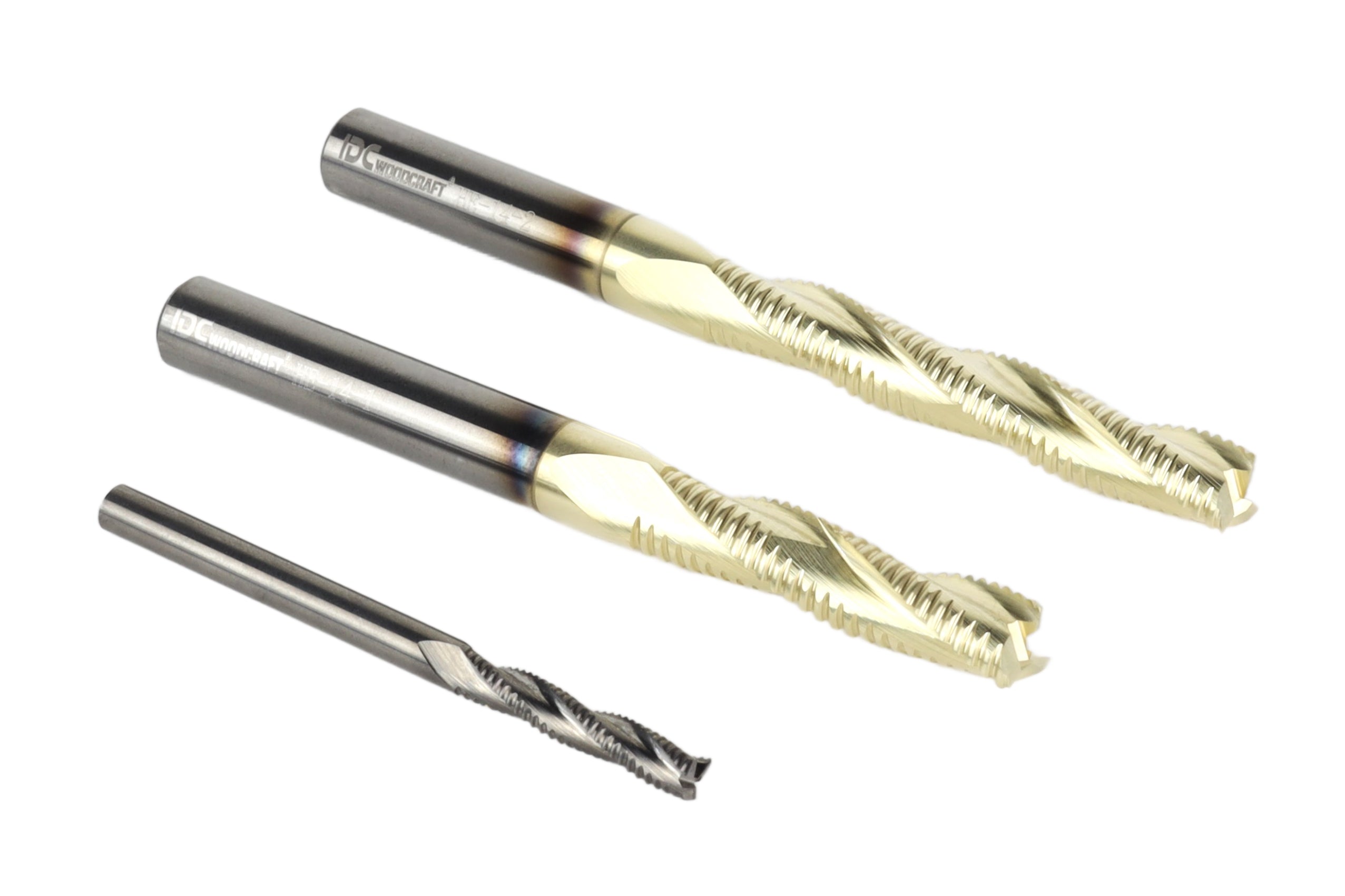 BEAST-BADGER-HOG Full Set, 3 High-Speed Roughing CNC Router Bits, 1/8 & 1/4 Shank