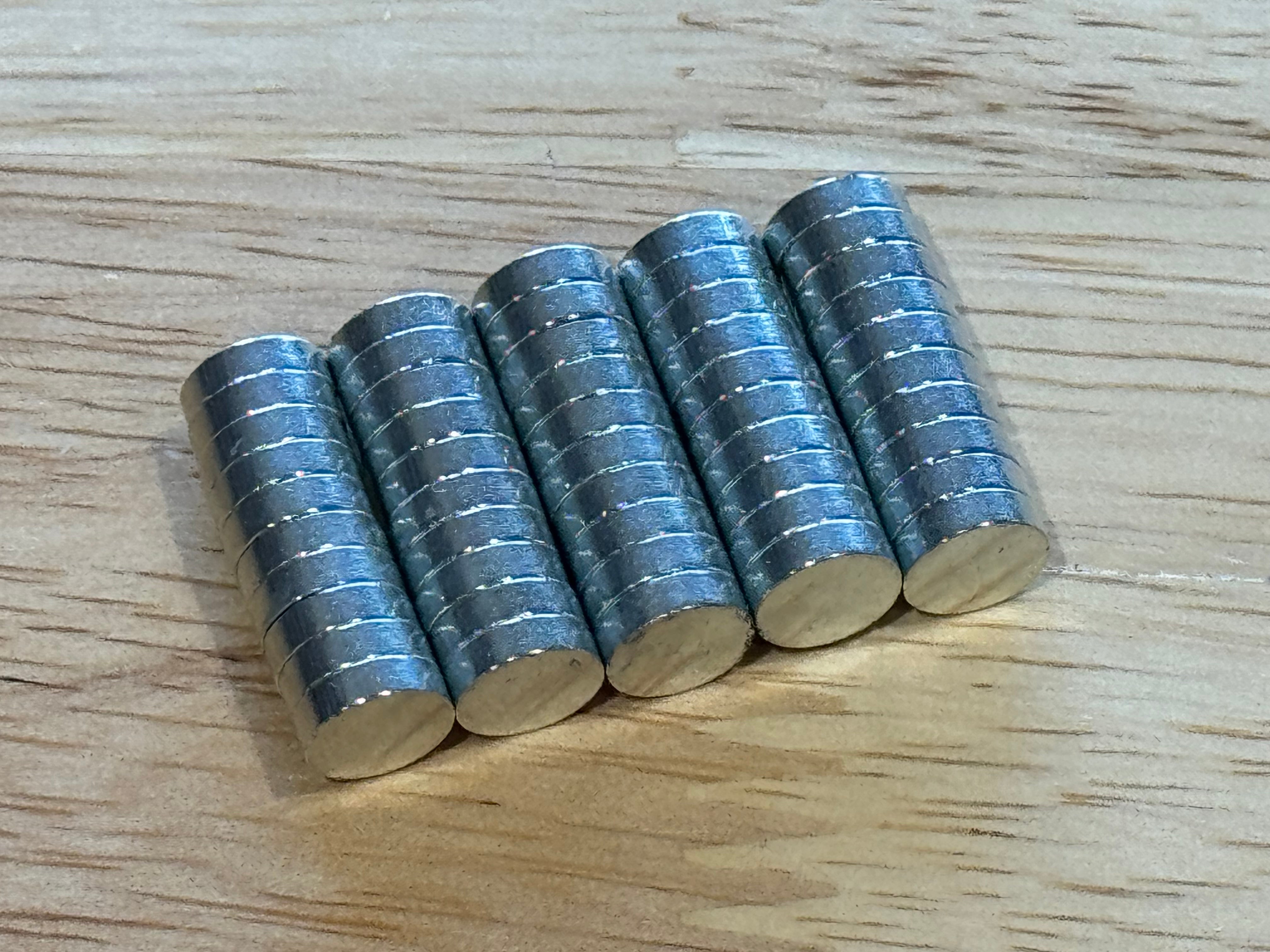 50 Pieces 7x2mm Decorative Magnets Neodymium Kitchen Fridge Refrigerator Magnet for Crafts Whiteboard Office Magnet