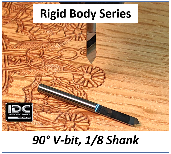 Deluxe 1/8 Shank 90 Degree Engraving V-Bit for CNC Routers